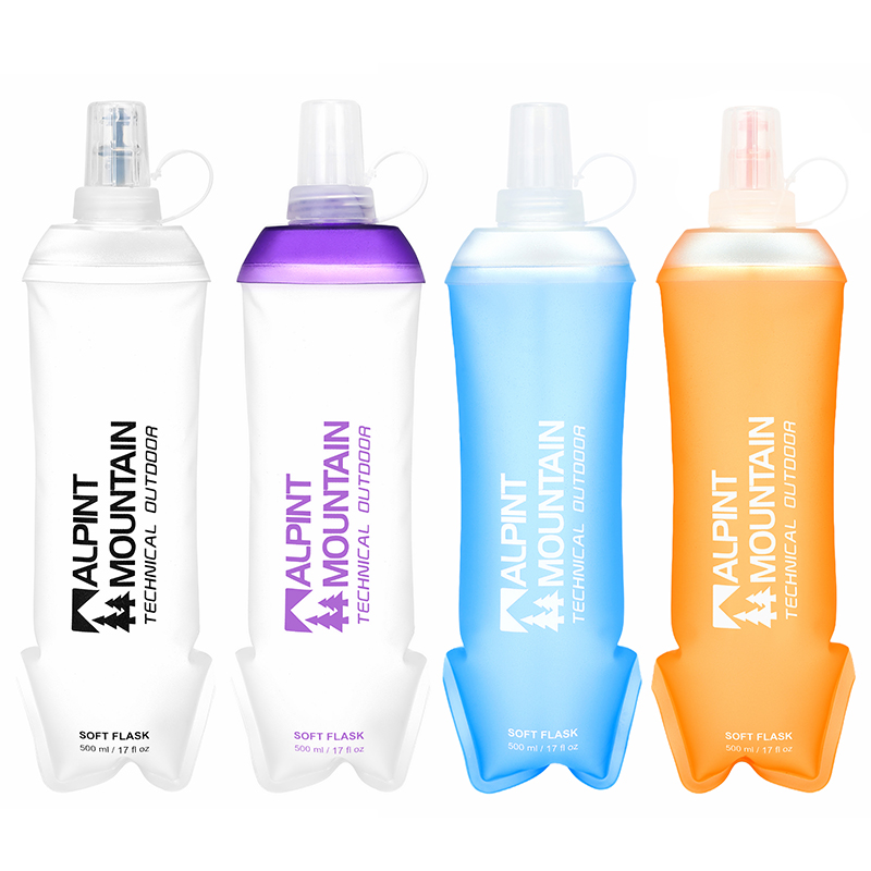 Water Bottle Collapsible - 500ml Foldable Leak-Proof Soft Collapsible Water