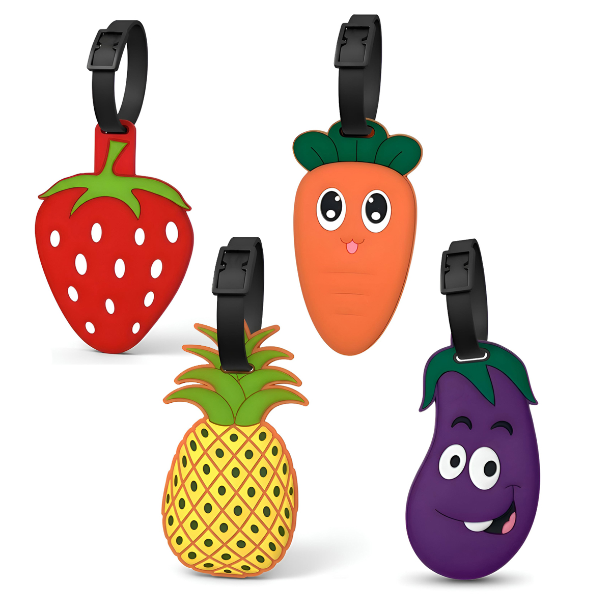 Travel Accessories International - Strawberry Eggplant Carrot Pineapple Luggage Tag