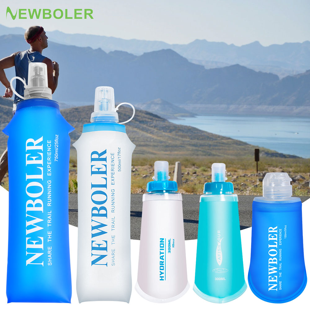 Water Bottle Collapsible - 150/250/300/500/750ml Outdoor Collapsible Silicone Bite Size