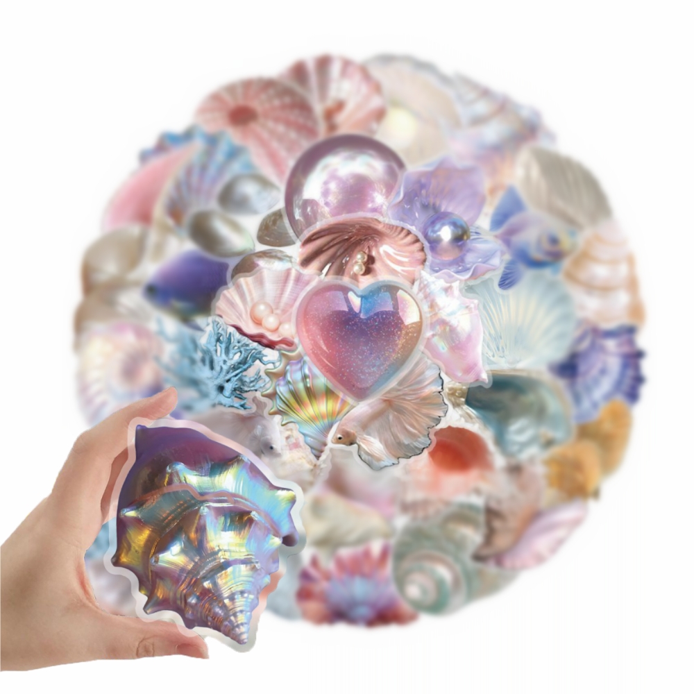 Sticker Luggage Decorative - 50pcs Cartoon Shell Graffiti Stickers Conch