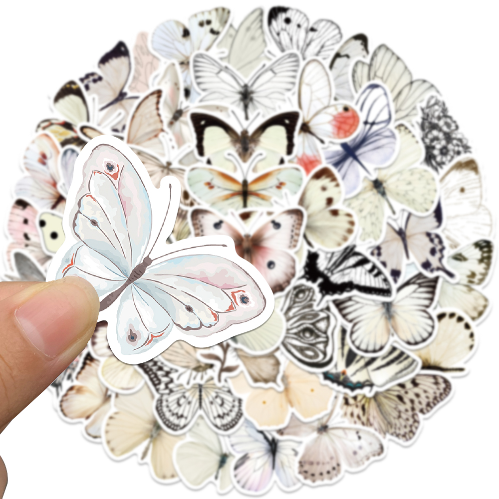 50pcs White Butterfly Sticker  - đánh giá và giá Sticker Luggage Decorative