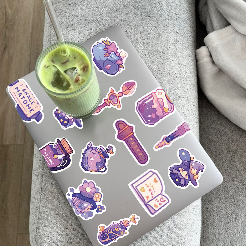 50pcs Purple Magic Witch Potio - đánh giá và giá Sticker Luggage Decorative