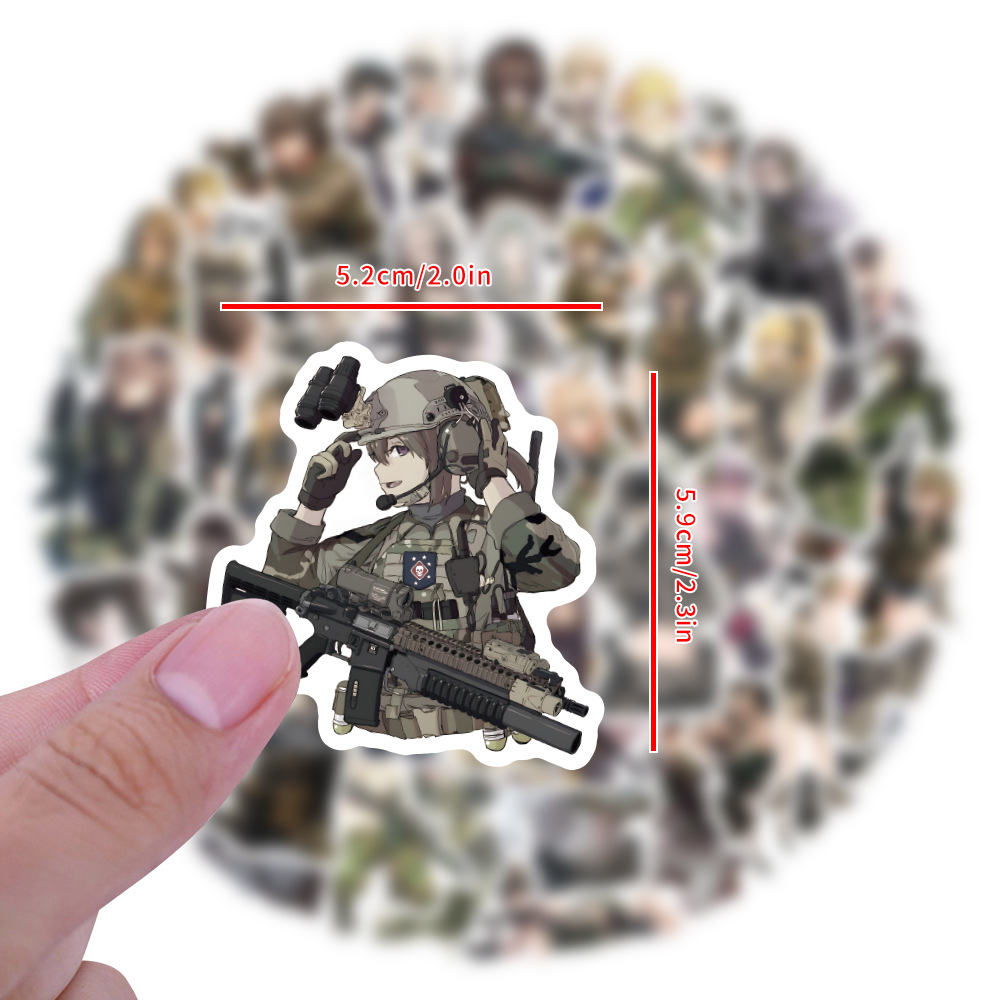 60Pcs Cartoon Military Anime G - đánh giá và giá Sticker Luggage Decorative