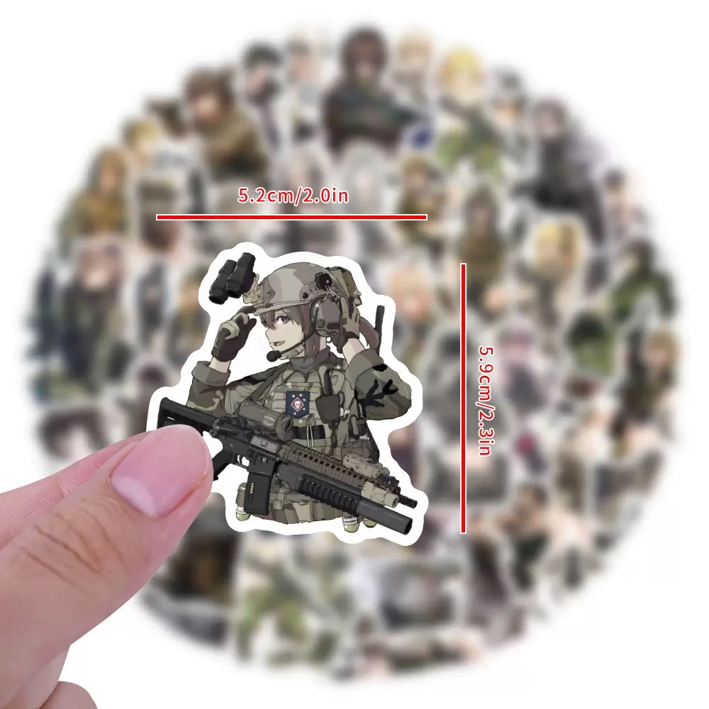 60Pcs Cartoon Military Anime G - đánh giá và giá Sticker Luggage Decorative