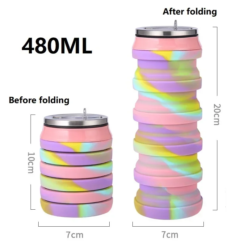 480ML Retractable Silicone Wat - đánh giá và giá Water Bottle Collapsible