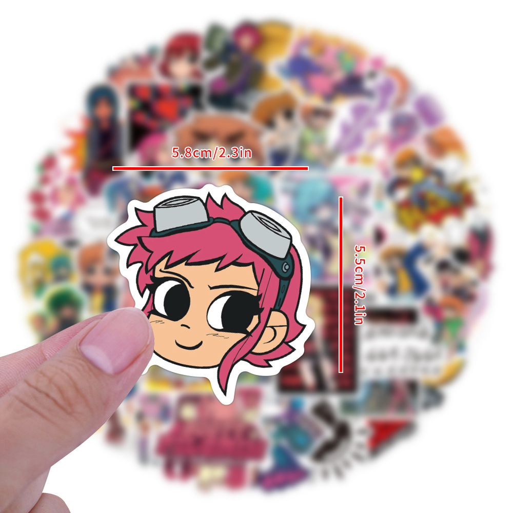 55pcs Cute Scott Pilgrim stick - đánh giá và giá Sticker Luggage Decorative