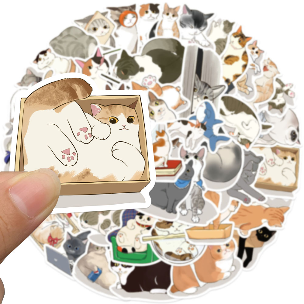 50pcs Cute Gaze Cat Sticker Ca - đánh giá và giá Sticker Luggage Decorative