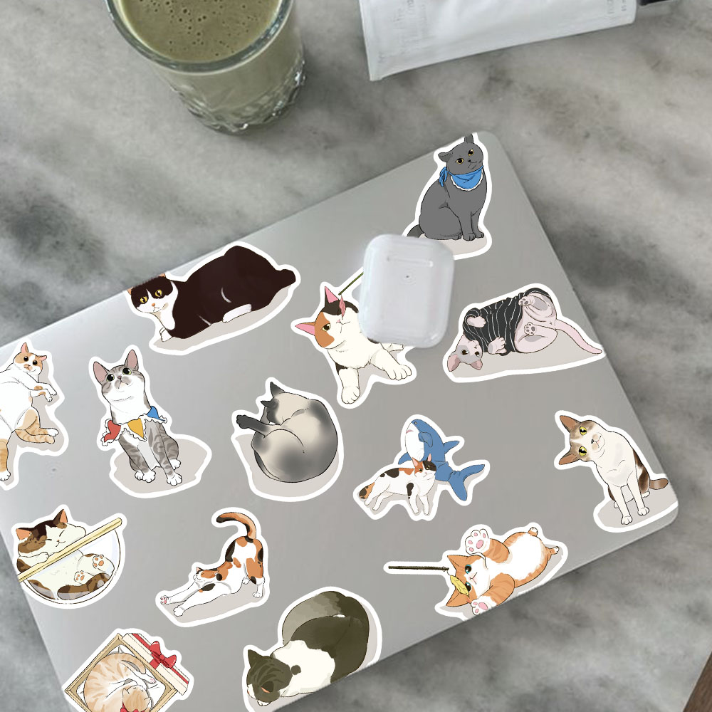 50pcs Cute Gaze Cat Sticker Ca - đánh giá và giá Sticker Luggage Decorative