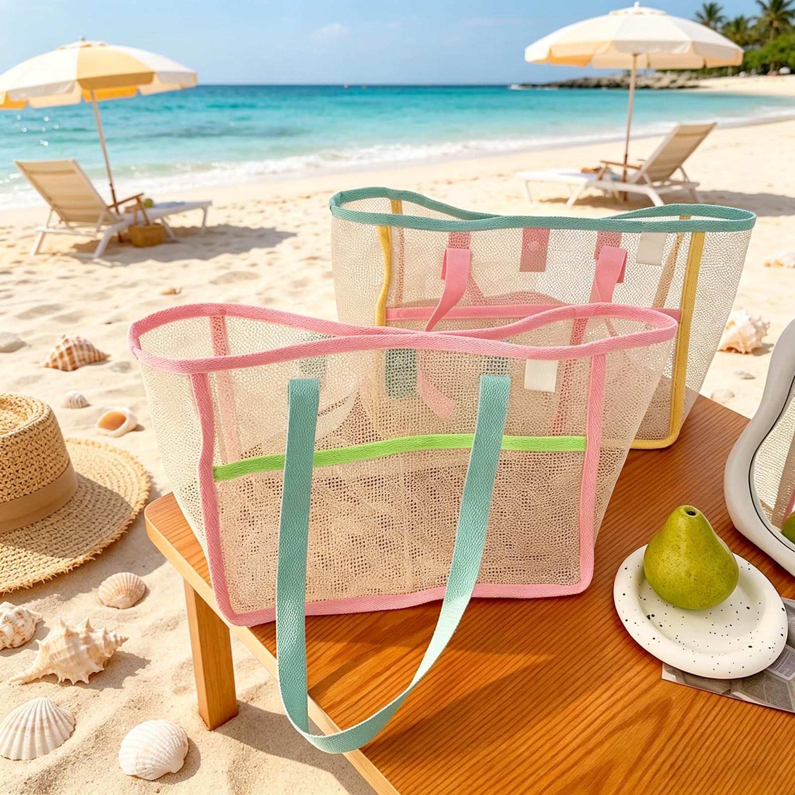 Beach Bags for Women Colorful  - đánh giá và giá Travel Accessories Pack