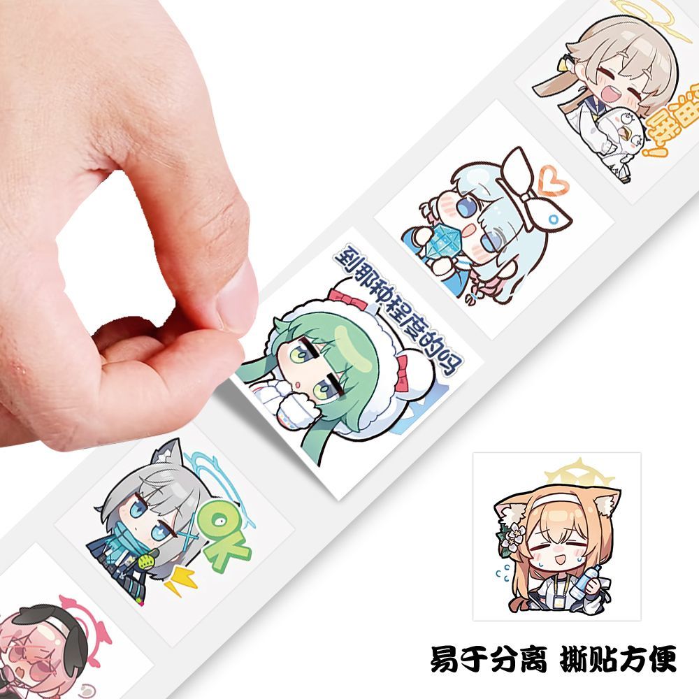500pcs/roll Blue Archive Shimo - đánh giá và giá Sticker Luggage Decorative